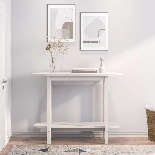 Fehér tömör fenyőfa tálalóasztal 110 x 40 x 80 cm