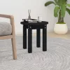 Fekete tömör fenyőfa dohányzóasztal Ø 35 x 35 cm