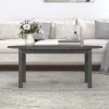 Szürke tömör fenyőfa dohányzóasztal 110 x 55 x 45 cm