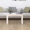 Fehér tömör fenyőfa dohányzóasztal 80x40x35 cm