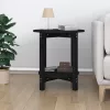 Fekete tömör fenyőfa dohányzóasztal Ø 55 x 60 cm