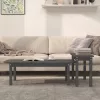 2 részes szürke tömör fenyőfa dohányzóasztalszett