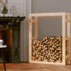 Tömör fenyőfa tűzifatartó állvány 80x25x100 cm