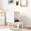 Tömör fenyőfa macskaház fehér 60 x 36 x 60 cm