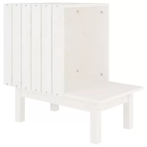 Tömör fenyőfa macskaház fehér 60 x 36 x 60 cm