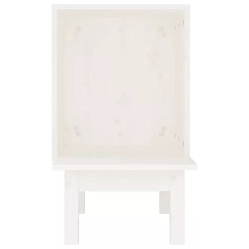 Tömör fenyőfa macskaház fehér 60 x 36 x 60 cm