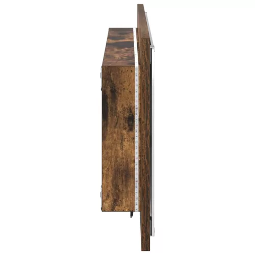 Tükör tükör lámpákkal Füstölt tölgy 90 x 8.5 x 37 cm Faanyag