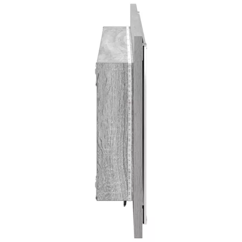 Tükör tükör lámpákkal Szürke sonoma 90 x 8.5 x 37 cm Faanyag