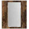 Füstöstölgy színű szerelt fa LED-es tükrös szekrény 40x12x45 cm