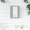 Szürke sonoma szerelt fa tükrös szekrény LED-del 40x12x45 cm