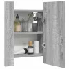 Szürke sonoma szerelt fa tükrös szekrény LED-del 40x12x45 cm