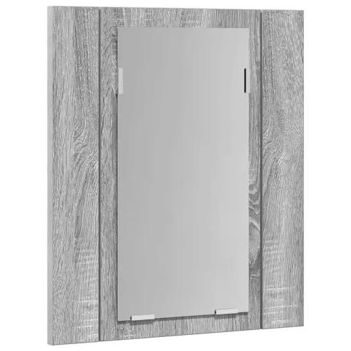 Szürke sonoma szerelt fa tükrös szekrény LED-del 40x12x45 cm