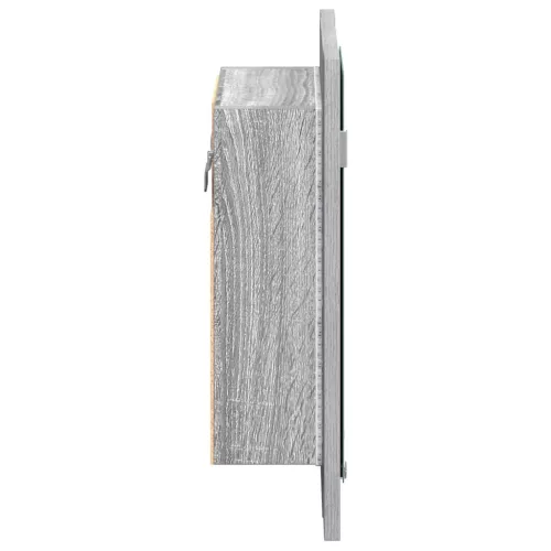 Szürke sonoma szerelt fa tükrös szekrény LED-del 40x12x45 cm