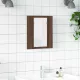 Barna tölgy szerelt fa tükrös szekrény LED-del 40 x 12 x 45 cm