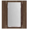 Barna tölgy szerelt fa tükrös szekrény LED-del 40 x 12 x 45 cm