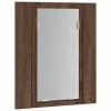 Barna tölgy szerelt fa tükrös szekrény LED-del 40 x 12 x 45 cm