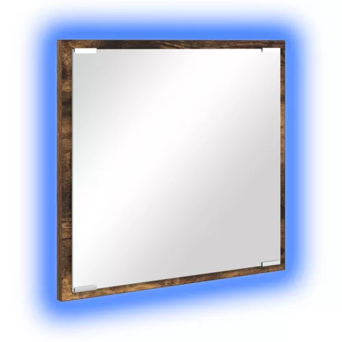 LED Fürdőszoba Tükör Füstölt tölgy 40 x 8,5 x 37 cm Faanyag