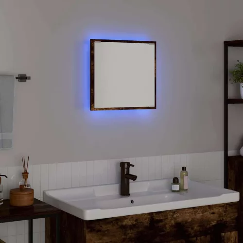 LED Fürdőszoba Tükör Füstölt tölgy 40 x 8,5 x 37 cm Faanyag