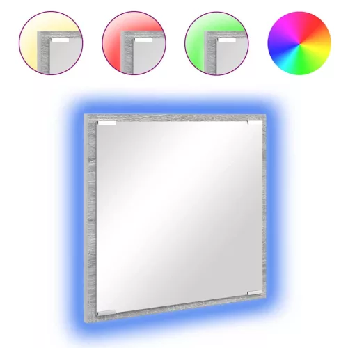 LED Fürdőszoba Tükör Szürke Sonoma 40 x 8,5 x 37 cm Faanyag
