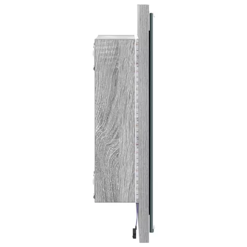 LED Fürdőszoba Tükör Szürke Sonoma 40 x 8,5 x 37 cm Faanyag