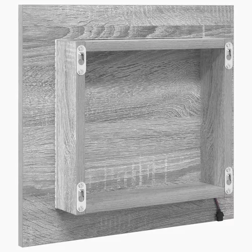 LED Fürdőszoba Tükör Szürke Sonoma 40 x 8,5 x 37 cm Faanyag