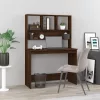 Barna tölgy szerelt fa íróasztal polcokkal 102 x 45 x 148 cm
