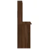 Barna tölgy szerelt fa íróasztal polcokkal 102 x 45 x 148 cm