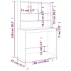 Barna tölgy szerelt fa íróasztal polcokkal 102 x 45 x 148 cm