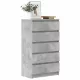 Betonszürke szerelt fa fiókos szekrény 60 x 36 x 103 cm