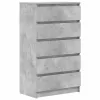 Betonszürke szerelt fa fiókos szekrény 60 x 36 x 103 cm