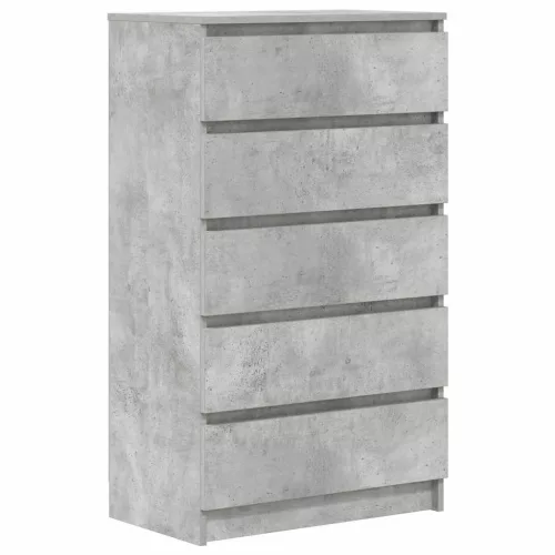 Betonszürke szerelt fa fiókos szekrény 60 x 36 x 103 cm