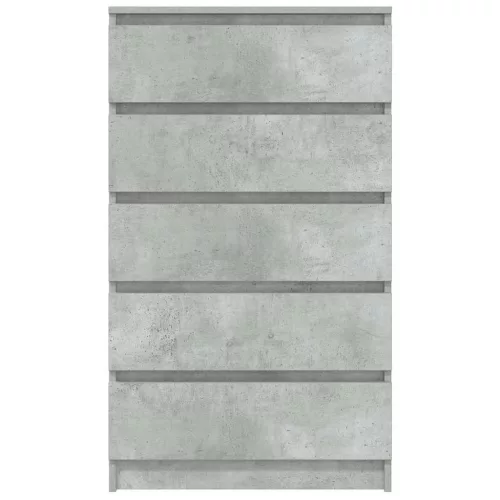 Betonszürke szerelt fa fiókos szekrény 60 x 36 x 103 cm