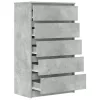 Betonszürke szerelt fa fiókos szekrény 60 x 36 x 103 cm