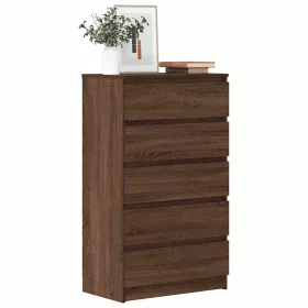 Barna tölgy szerelt fa fiókos szekrény 60 x 36 x 103 cm