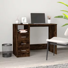   Füstös tölgy színű szerelt fa íróasztal fiókokkal 102x50x76 cm