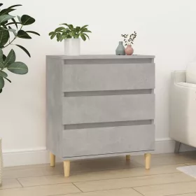 Betonszürke szerelt fa tálalószekrény 60 x 35 x 70 cm