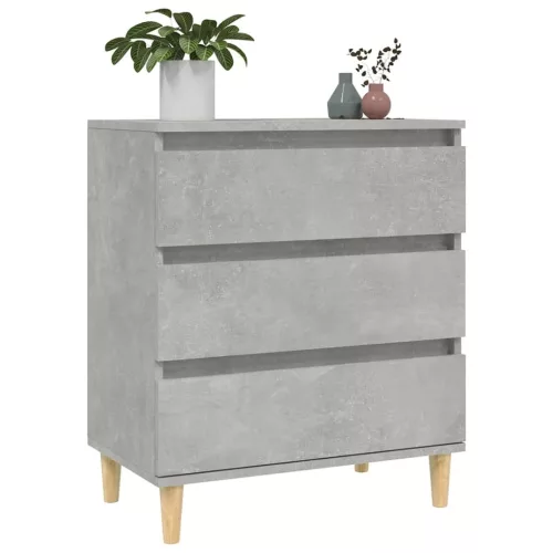 Betonszürke szerelt fa tálalószekrény 60 x 35 x 70 cm
