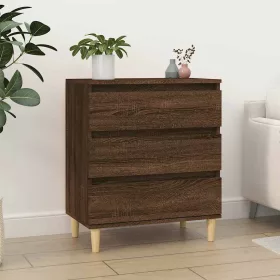   Barna tölgy színű szerelt fa tálalószekrény 60 x 35 x 70 cm