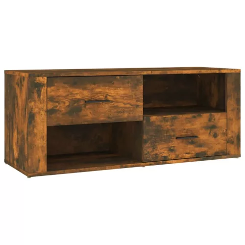 Füstös tölgy színű szerelt fa TV-szekrény 100 x 35 x 40 cm