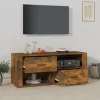 Füstös tölgy színű szerelt fa TV-szekrény 100 x 35 x 40 cm