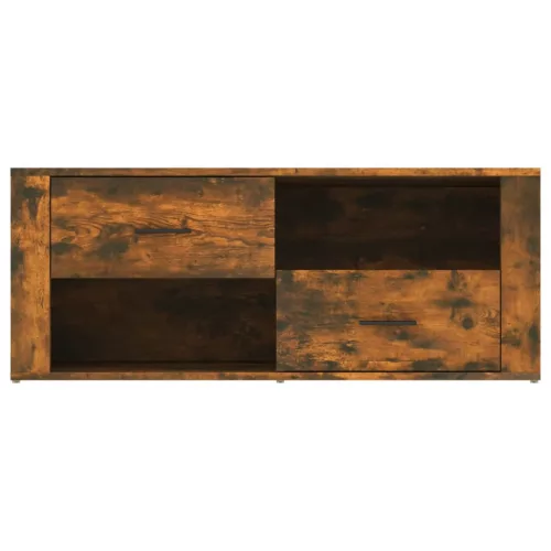 Füstös tölgy színű szerelt fa TV-szekrény 100 x 35 x 40 cm