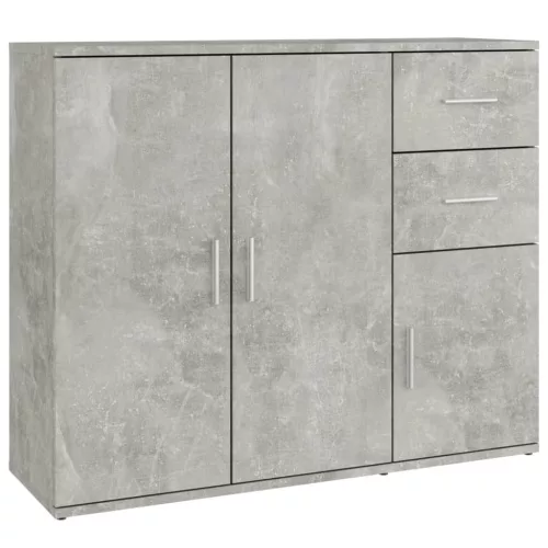 Betonszürke szerelt fa tálalószekrény 91x29,5x75 cm