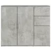 Betonszürke szerelt fa tálalószekrény 91x29,5x75 cm