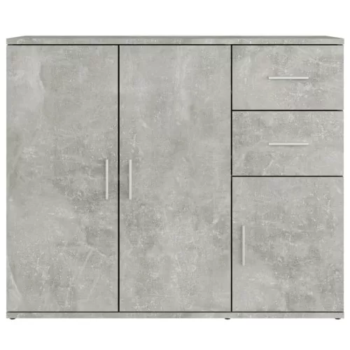 Betonszürke szerelt fa tálalószekrény 91x29,5x75 cm