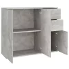 Betonszürke szerelt fa tálalószekrény 91x29,5x75 cm