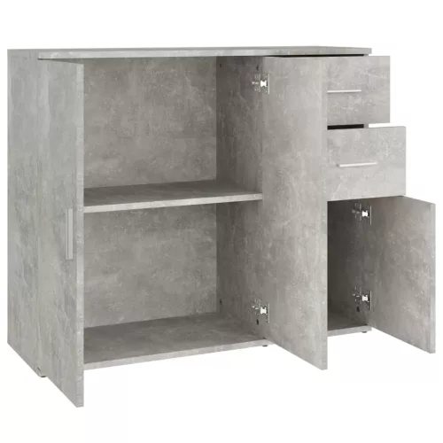 Betonszürke szerelt fa tálalószekrény 91x29,5x75 cm