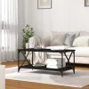 Fekete szerelt fa dohányzóasztal 100 x 50 x 45 cm