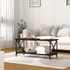 Füstös tölgy szerelt fa és vas dohányzóasztal 100 x 45 x 45 cm