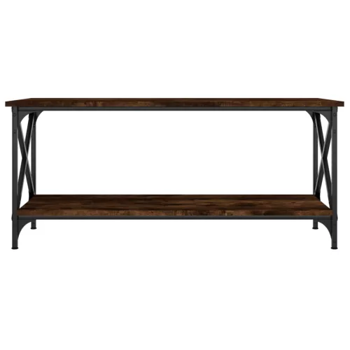 Füstös tölgy szerelt fa és vas dohányzóasztal 100 x 45 x 45 cm