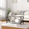 Szürke sonoma szerelt fa és vas dohányzóasztal 100 x 45 x 45 cm